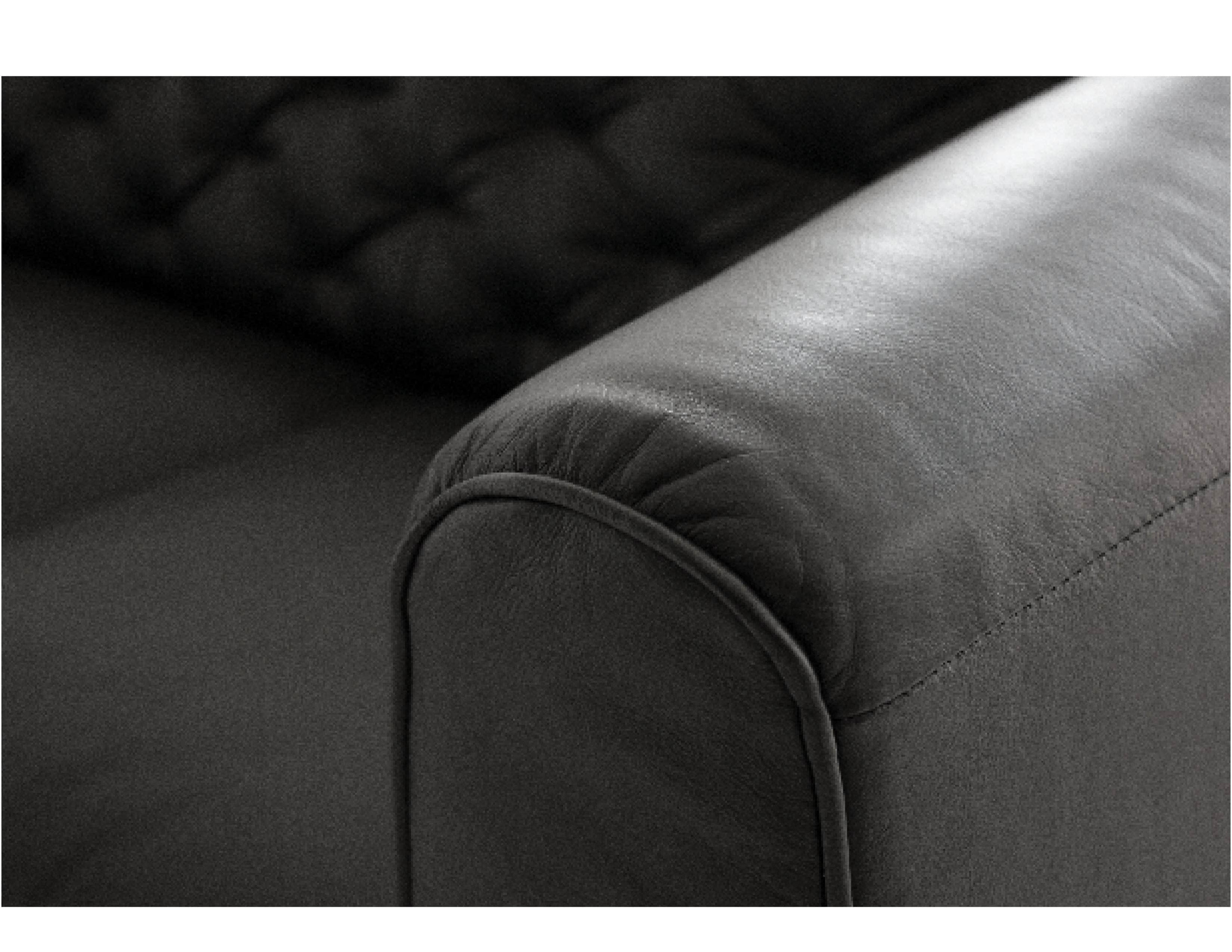 Mobital Dalton High Back Sofa in Tufted Vintage Black Top Grain Leather ...