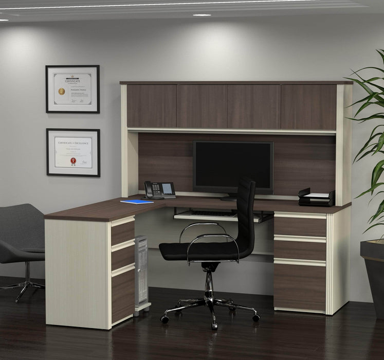 Grand bureau maison en forme de L  Office table design, Office furniture  design, Office desk designs