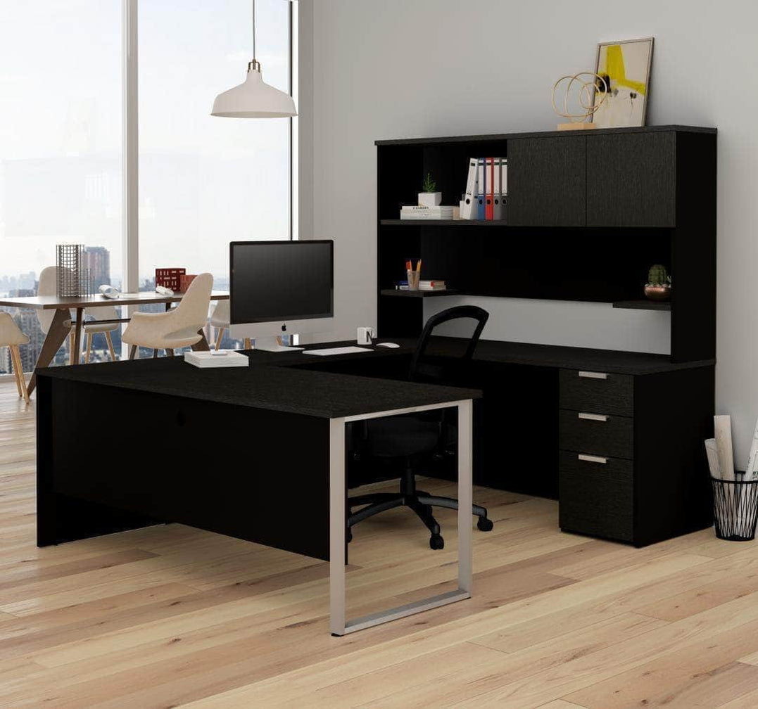 Modubox Pro-Concept Plus U-Shaped Desk with Pedestal and Hutch - Deep ...