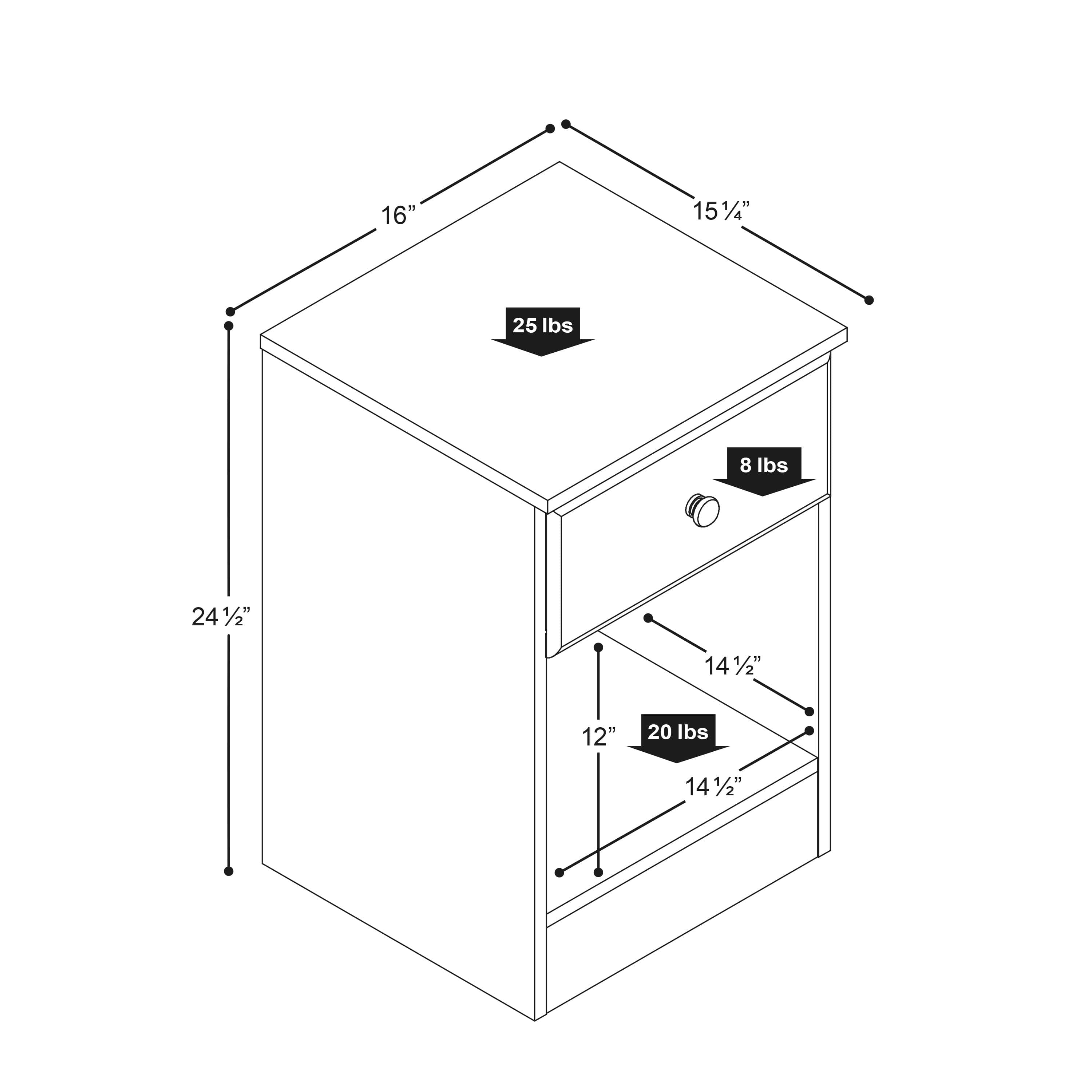 Modubox Nightstand Astrid Tall 1-Drawer Nightstand - Multiple Options Available