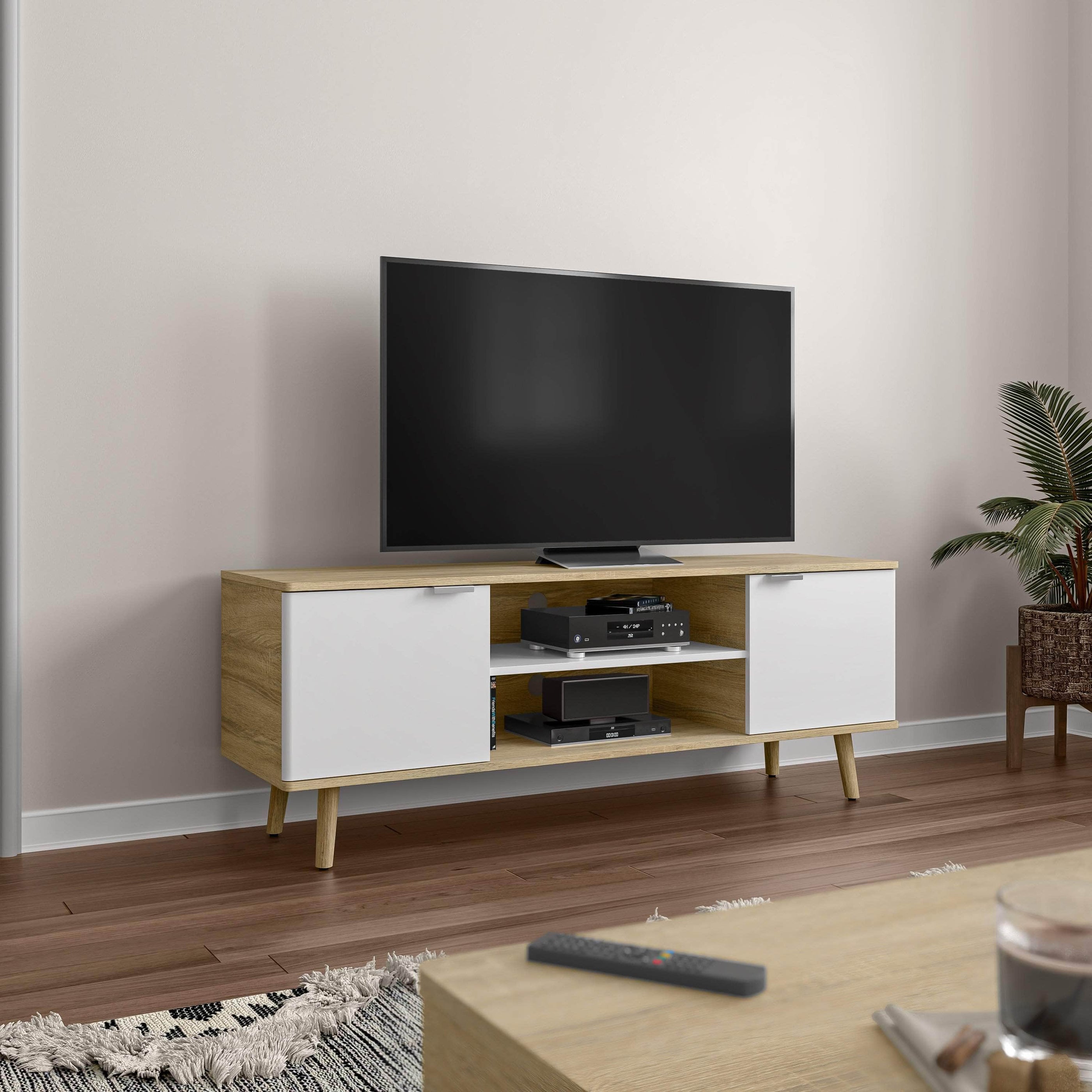 Modubox Procyon 56W TV Stand For 55 Inch TV In Modern Oak White UV   Modubox Tv Stand Procyon 56w Tv Stand For 55 Inch Tv In Modern Oak White Uv 29011546505278 2800x2800 