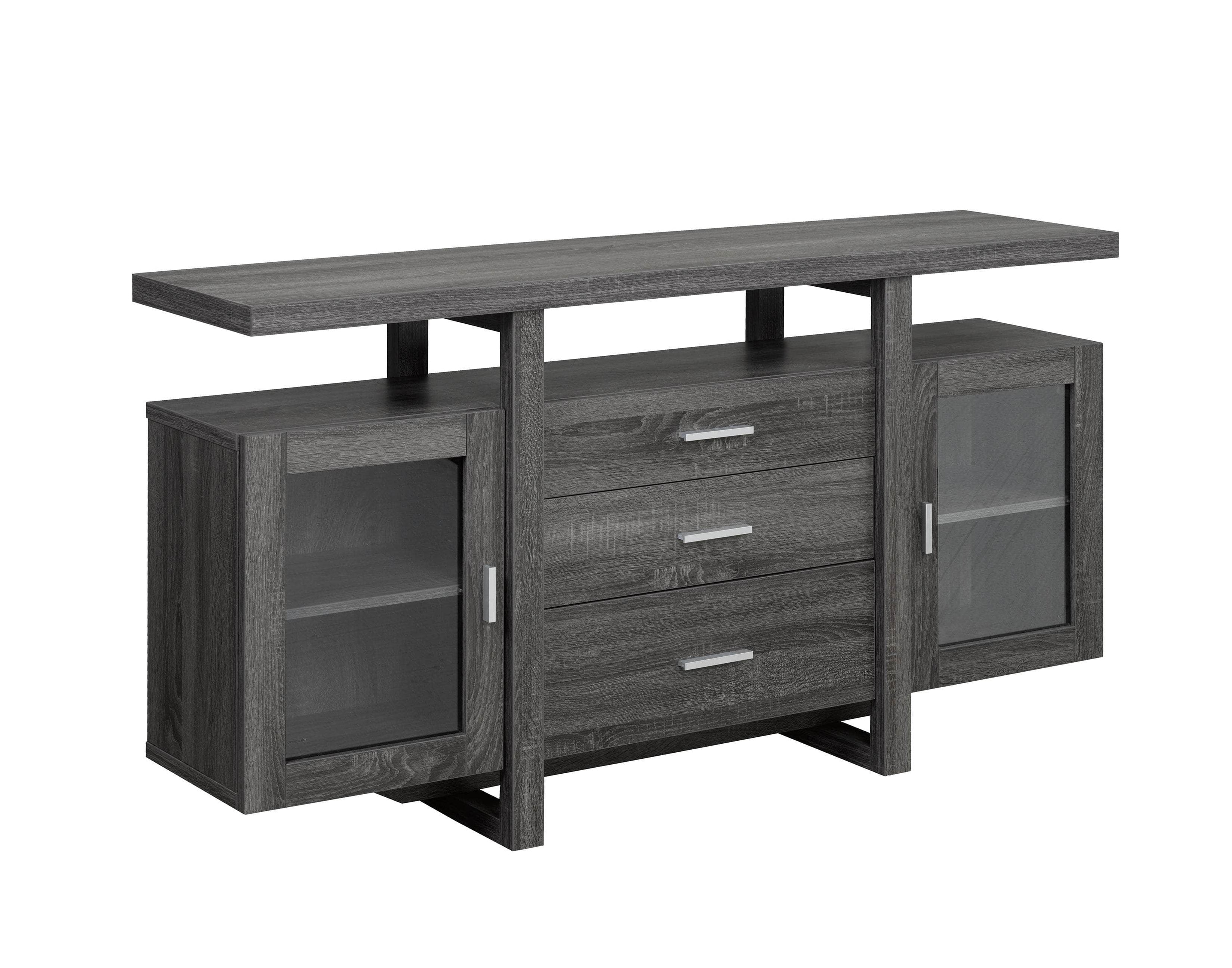 Brassex Inc. Buffet Server with Storage in Grey — Wholesale