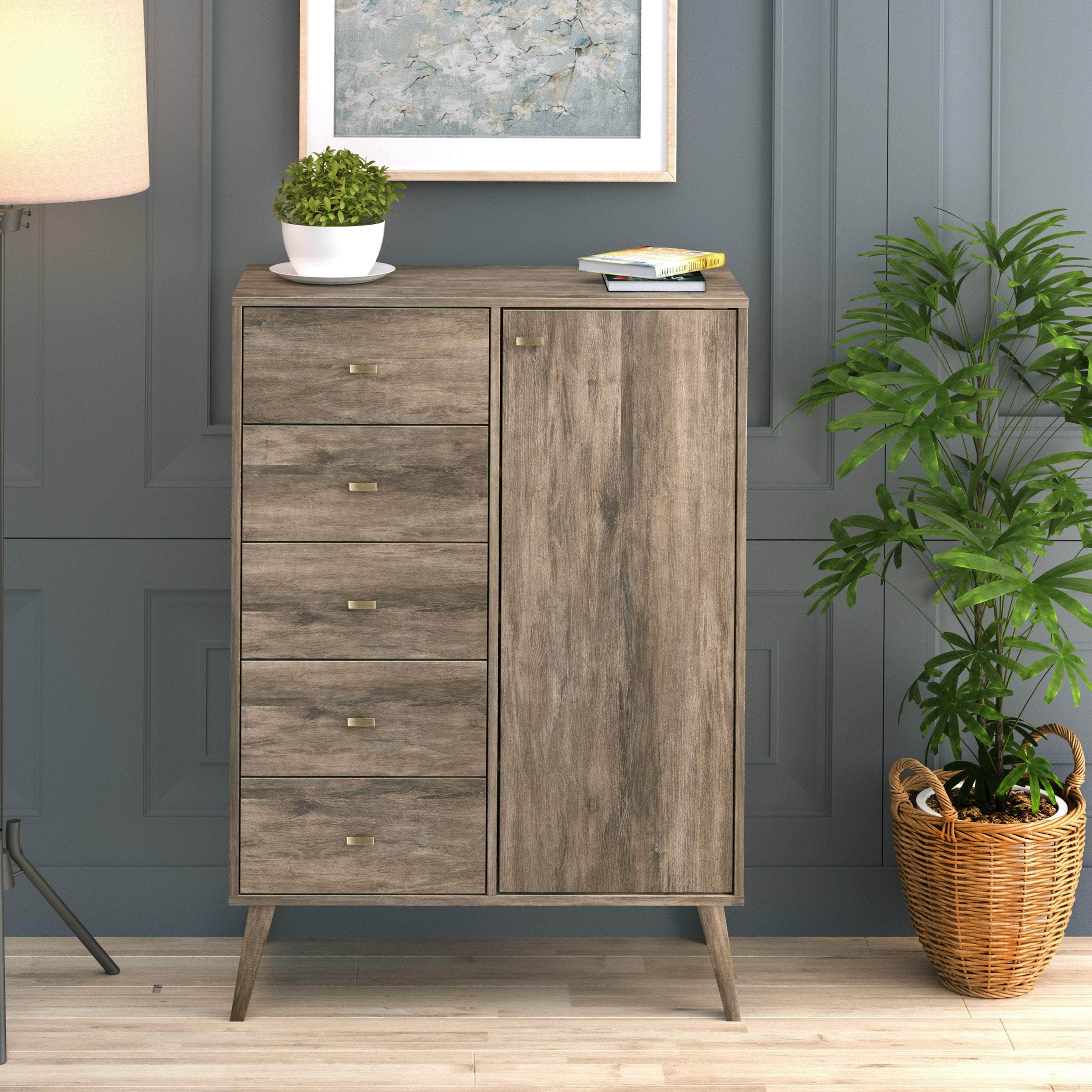 Pending - Modubox Chest Milo 5-drawer Chest with Door - Available in 4 Colours