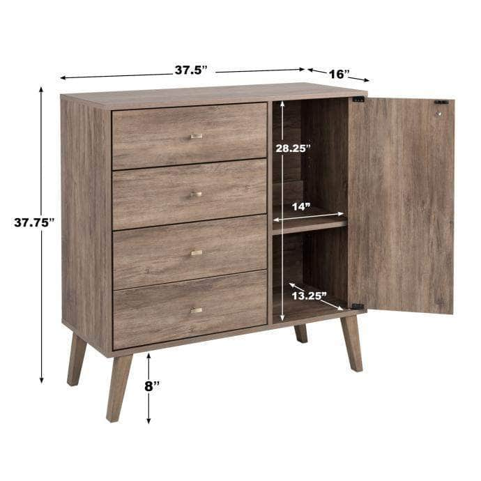 Pending - Modubox Drawer Chest Milo MCM 4-Drawer Chest with Door - Available in 3 Colours