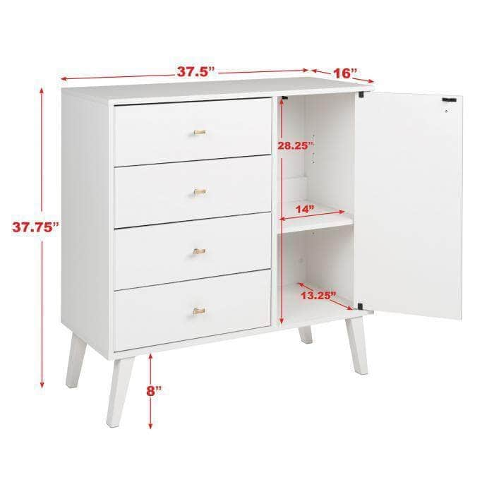 Pending - Modubox Drawer Chest Milo MCM 4-Drawer Chest with Door - Available in 3 Colours