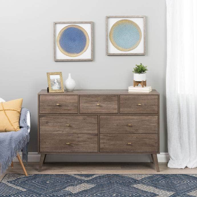 Pending - Modubox Dresser Drifted Grey Milo 7-Drawer Dresser - Available in 3 Colours