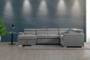 Urban Cali Sectional Bel Air Large Modular Sleeper Sectional Sofa Bed with Storage Chaise in Thora Stone